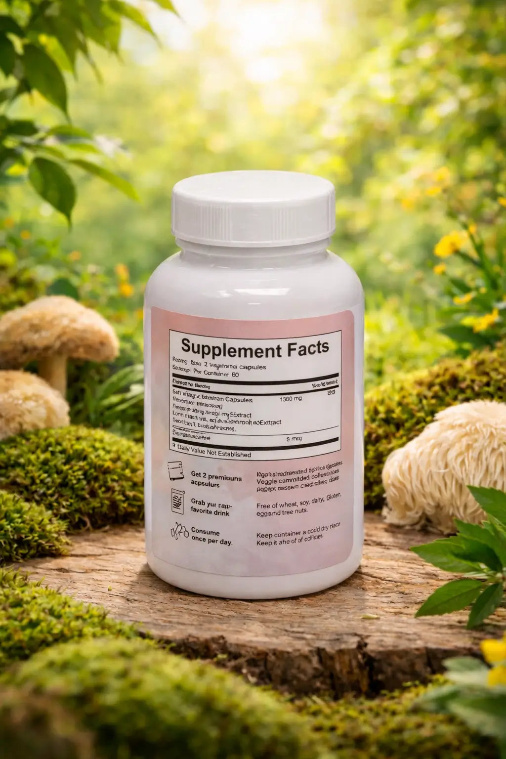 Melena de leon con  L-ergothioneine